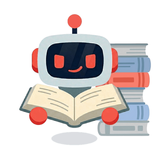 Rover flipping through a giant rulebook, looking confident